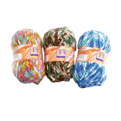 Pelote de laine velours, coloris bariolés assortis